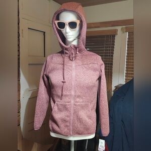 Reebok Hoodie Women's Fleece-Lined Full Zipper Knit Jacket - Size Small